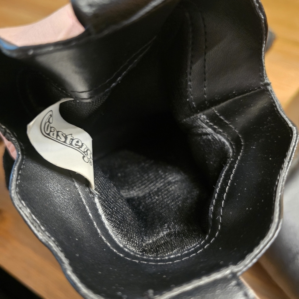 Coastal Black Leather Western Festival Slouch Boots | Metal Toe Rand | Size 8.5 - Picture 13 of 16